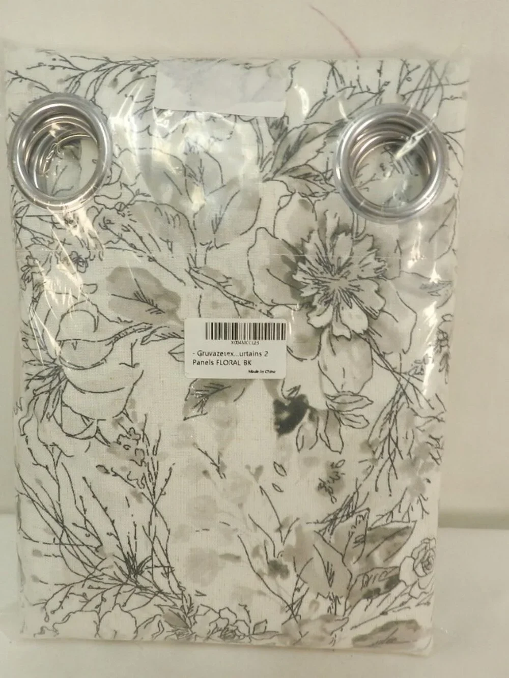 Brand New 90% Block Out Curtains Drapes grey floral 52